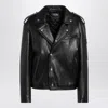 Prada Black Leather Jacket In Multi