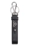 Prada Saffiano Leather Keychain Accessories In Black