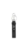 Prada Black Leather Key Ring In Black