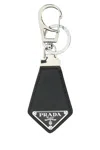 PRADA BLACK LEATHER KEY RING