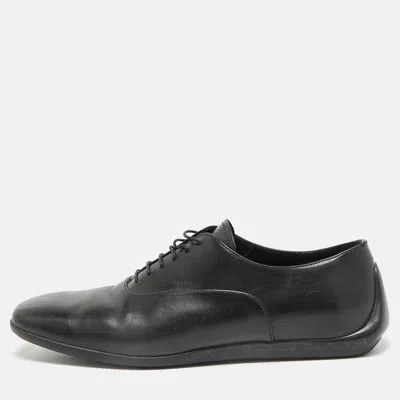 Pre-owned Prada Black Leather Lace Up Derby Size 42