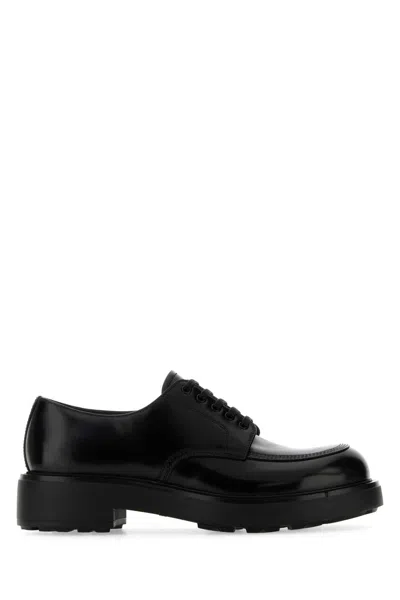 Prada Black Leather Lace-up Shoes