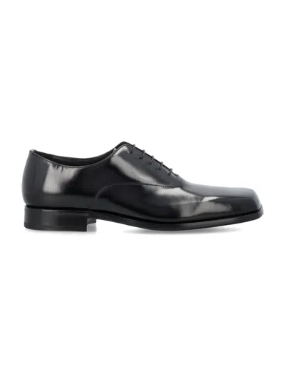 Prada Lacing Business Dress Shoes In Black