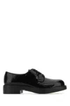 Prada Lace-up Shoes In Patent Leather In Nero