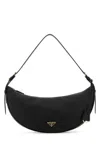 Prada Black Leather Large  Demi-lune Crossbody Bag