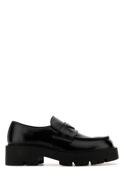 Prada Black Leather Loafers