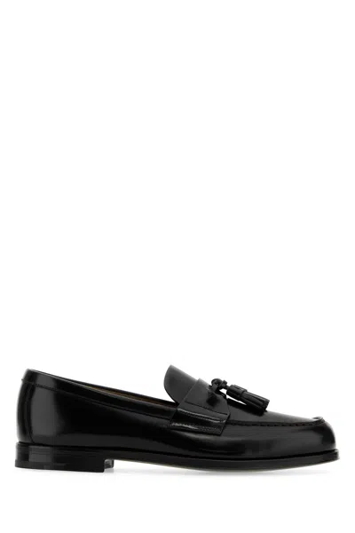 PRADA BLACK LEATHER LOAFERS