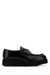 Prada Men Mocassini Platform In Pelle Spazzolata