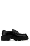 Prada Black Leather Loafers In Black