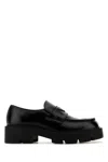 Prada Black Brushed Leather Loafer In Black