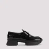 Prada Brushed Leather Squared-toe Loafers In Black