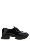 Prada Brushed Leather Squared-toe Loafers In Black