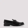 Prada Brushed Leather Loafers In Black