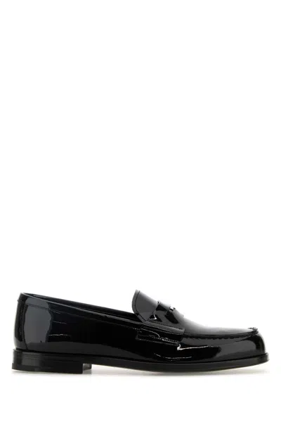 Prada Black Leather Loafers