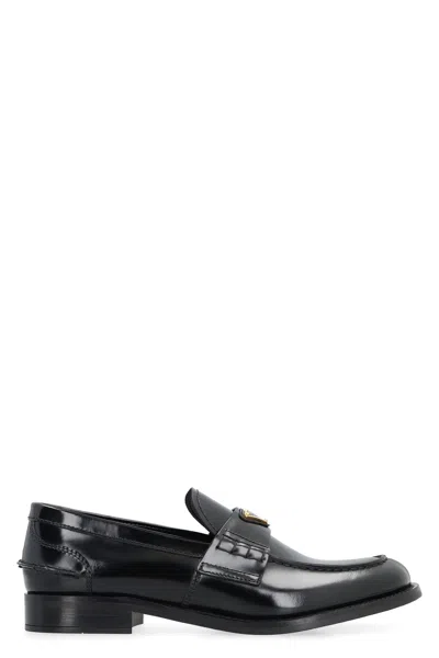 Prada Black Leather Loafers