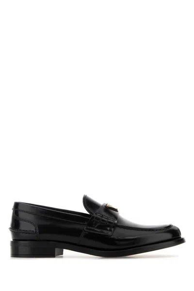 Prada Black Leather Loafers