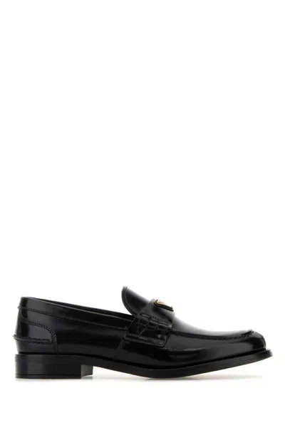 Prada Black Leather Loafers