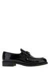 Prada Brand-plaque Patent Leather Loafers In Black