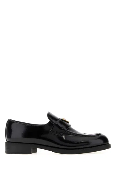 PRADA BLACK LEATHER LOAFERS