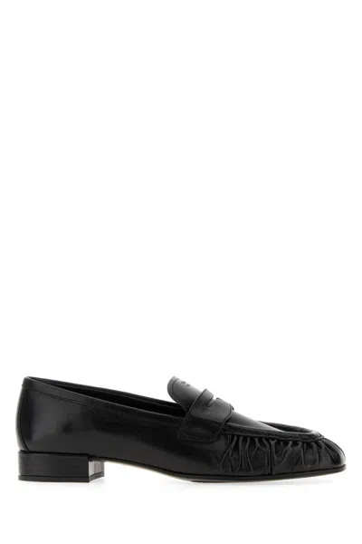 PRADA BLACK LEATHER LOAFERS
