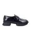 Prada Equal Brushed Leather Loafers Shoes In Black