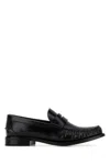 Prada Leather Loafers With Penny Strap And Round Toe In Black