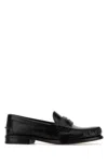 Prada Leather Penny Loafers Moccasin Toe Design In Black