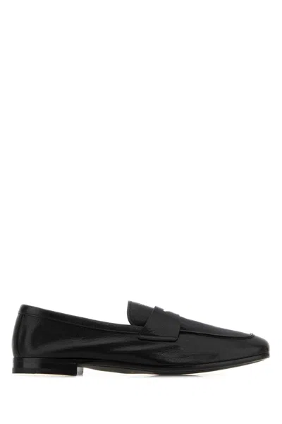 PRADA PRADA BLACK LEATHER LOAFERS