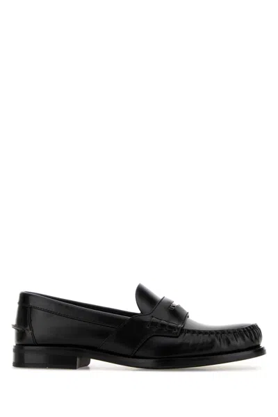 Prada Black Leather Loafers