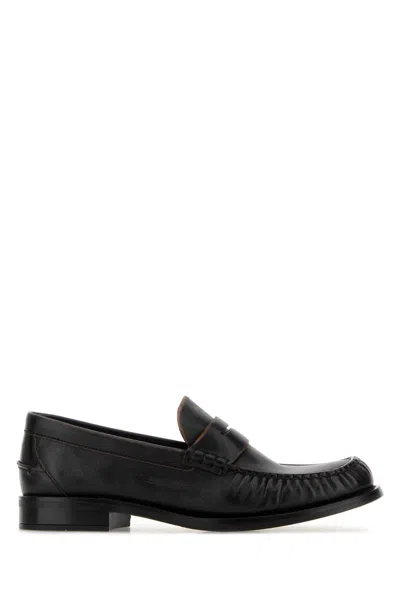 PRADA BLACK LEATHER LOAFERS