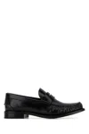 Prada Black Leather Loafers In Black