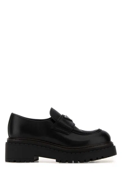 Prada Black Leather Loafers