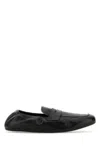 Prada Men Black Leather Loafers In Black
