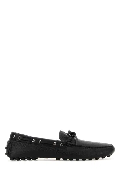 PRADA PRADA BLACK LEATHER LOAFERS