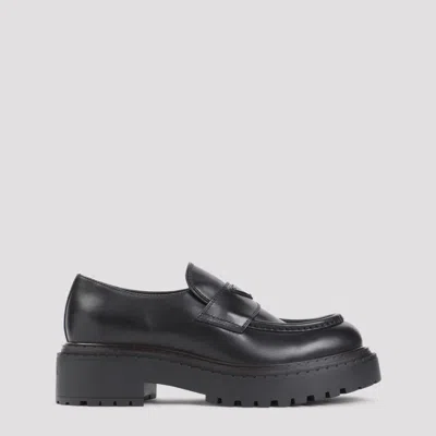 PRADA BLACK LEATHER LOAFERS