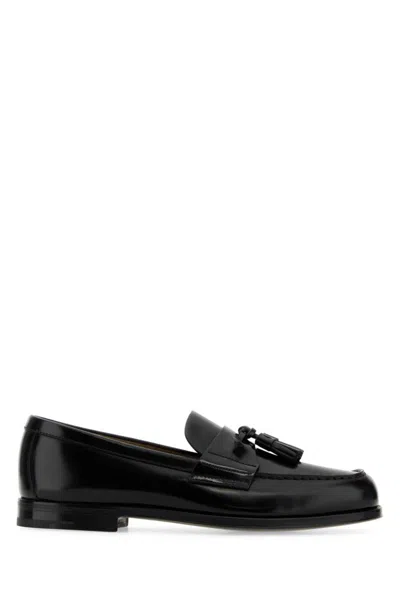 PRADA BLACK LEATHER LOAFERS