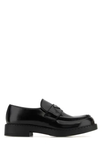 PRADA BLACK LEATHER LOAFERS