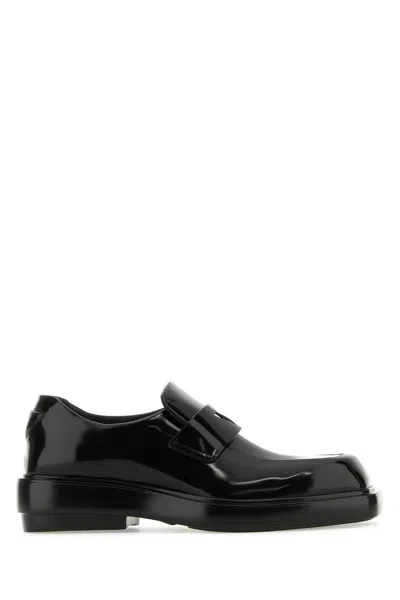 Prada Black Leather Loafers In Default Title