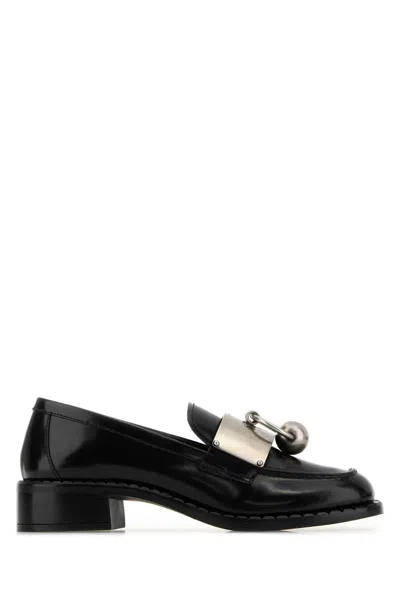 Prada Brushed Leather Loafers In Black