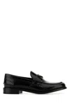 Prada Logo-plaque Leather Loafers In Nero