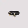 Prada Black Leather Logo Bracelet In Black