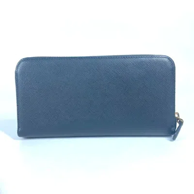 Pre-owned Prada Black Leather Long Wallet (bi-fold) ()