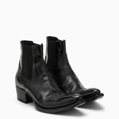 Prada Black Leather Low Boot