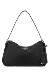 Prada Medium Aimee Zip Leather Shoulder Bag In Nero