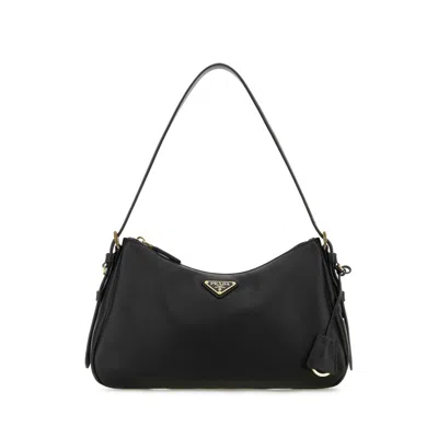 Prada Black Leather Medium Aime Shoulder Bag