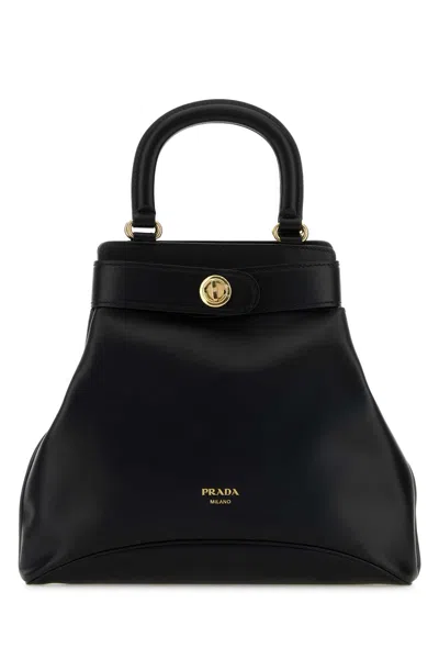 Prada Black Leather Medium Rada Carey Handbag