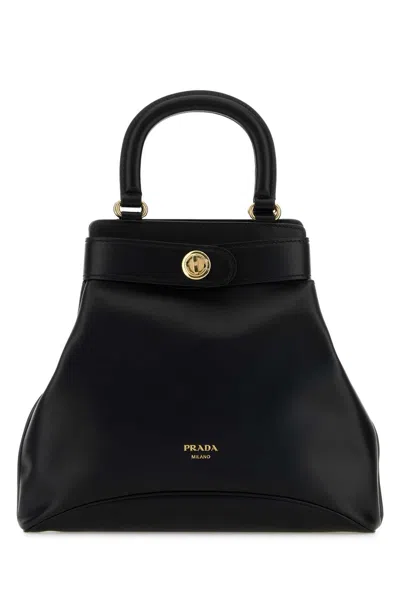 Prada Black Leather Medium Rada Carey Handbag