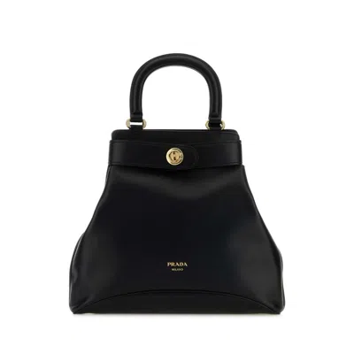 Prada Black Leather Medium Rada Carey Handbag