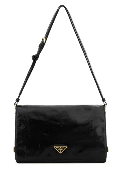 PRADA BLACK LEATHER MEDIUM SHOULDER BAG