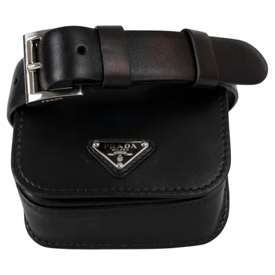 Pre-owned Prada Black Leather Mini Belt Bag 85